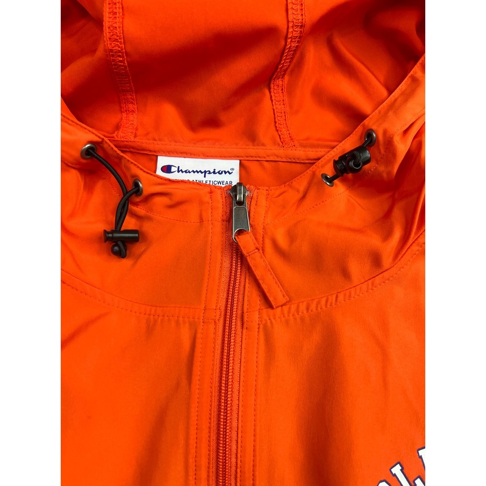 Champion Clemson Tigers Mens 2XL Orange Half Zip Packable Windbreaker Jacket - Picture 8 of 15